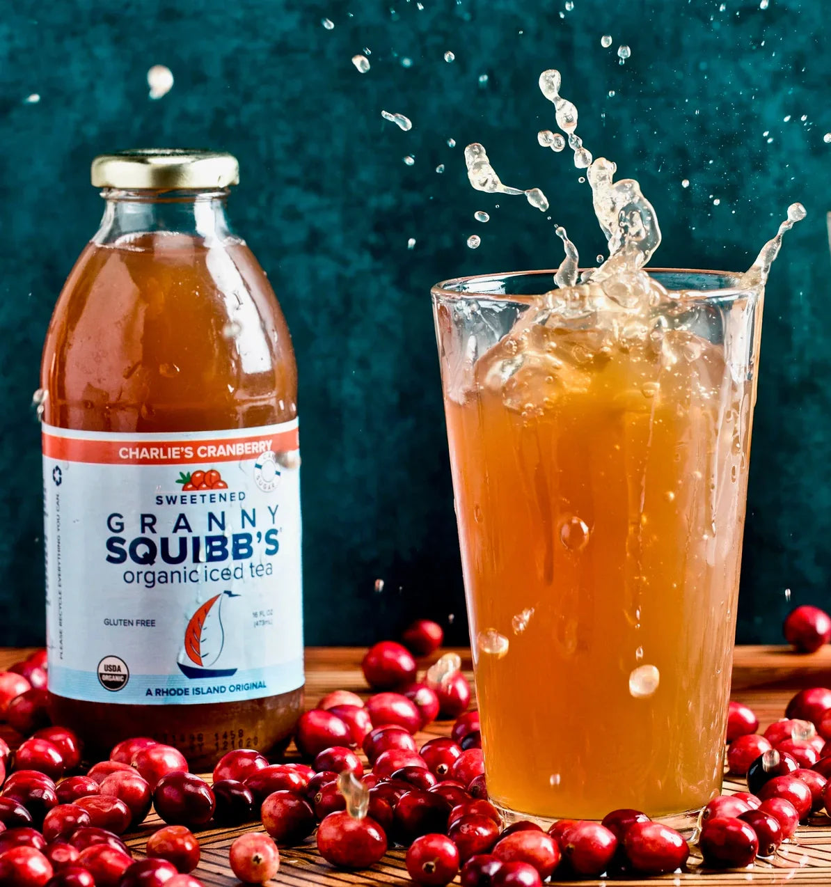 Granny Squibbs Charlie's Cranberry Organic Iced Tea Bottles - 12 bottles x 16oz case