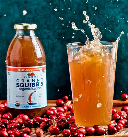 Granny Squibbs Charlie's Cranberry Organic Iced Tea Bottles - 12 bottles x 16oz case