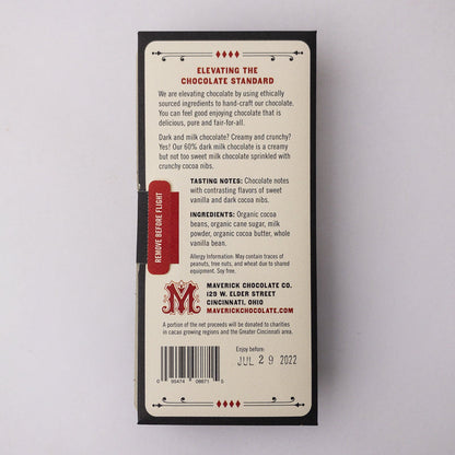 60% Dark Milk Chocolate with Cocoa Nibs