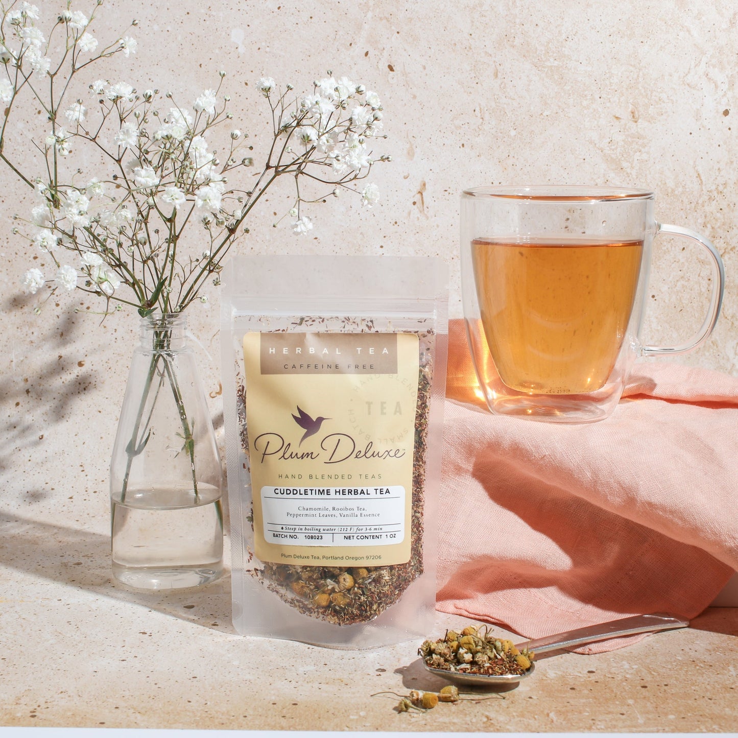 Plum Deluxe Tea Cuddletime Herbal Tea (Chamomile - Mint)