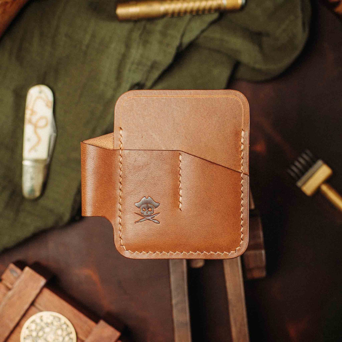 Small Pocket Organizer - First Mate Mini | Leather Pocket Slip | Handcrafted Everyday Carry