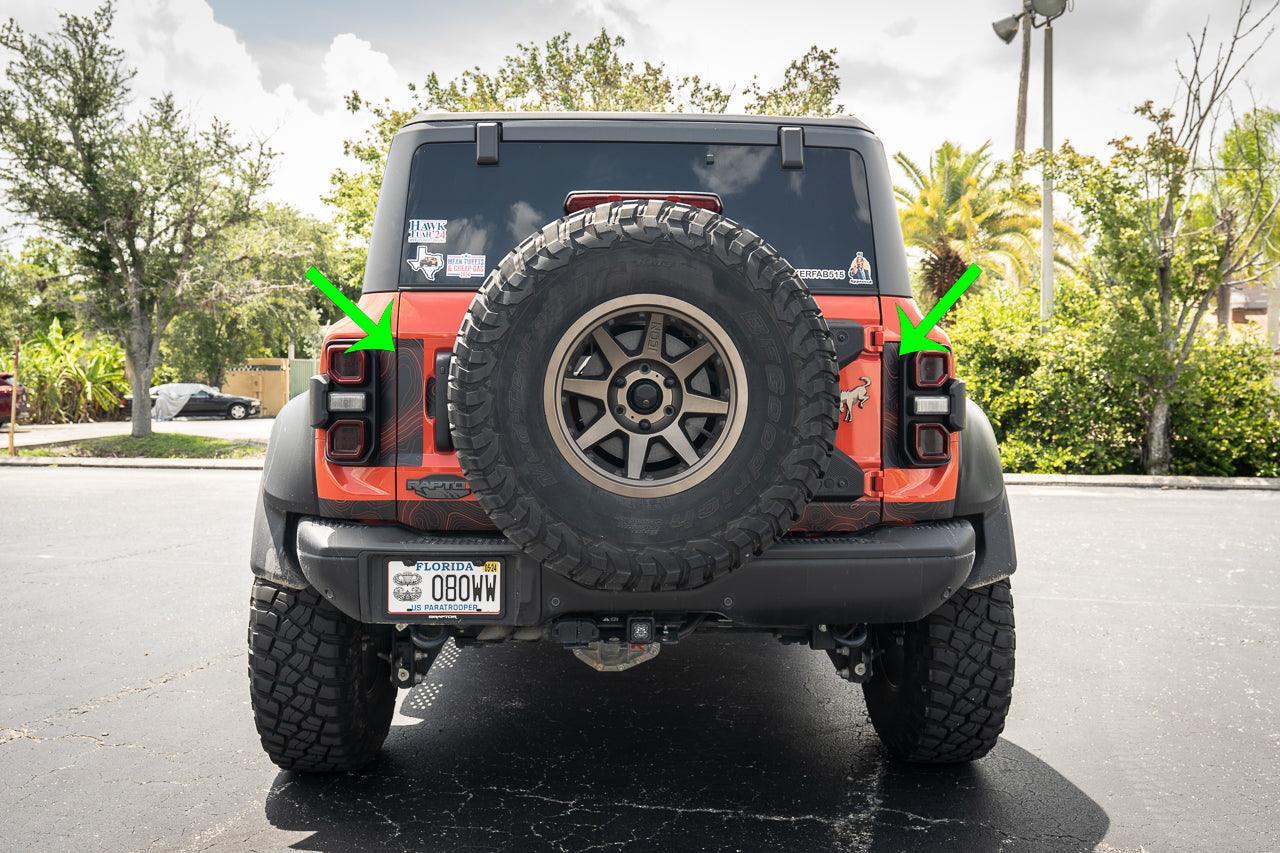 Safari Topo Middle Tailgate Overlays - 2021+ Bronco