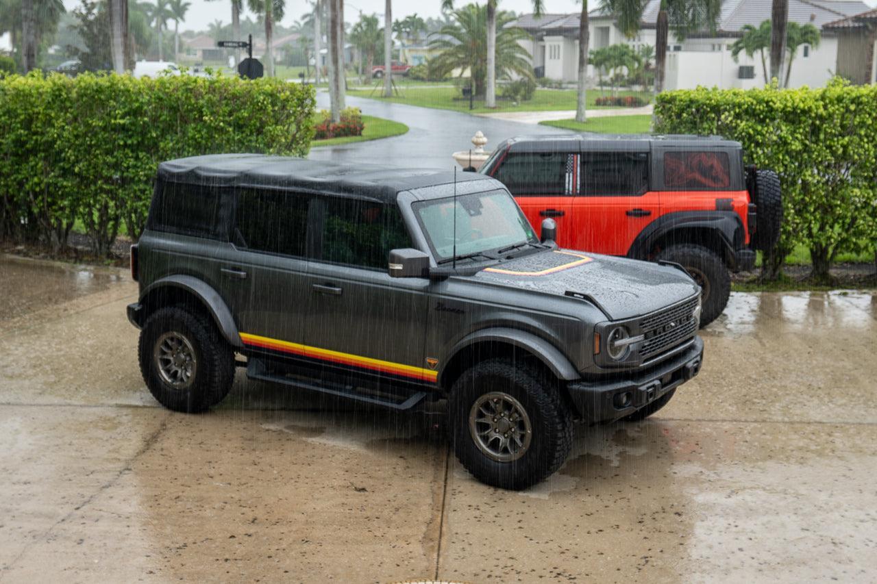 Badlands 5 Bar Retro Stripe Package (Hood, Lower Door Protection, Door Sills) - 2021+ Bronco