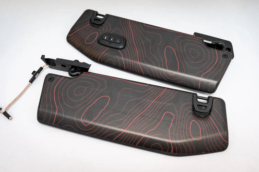 Topographic Map Sun Visor Overlays - 2018+ Jeep Wrangler JL / Jeep Gladiator JT