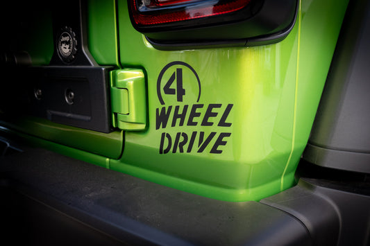 4 Wheel Drive Decal fits Jeep Wrangler / Gladiator / Willys