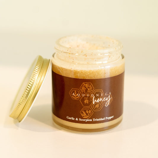 Hot Garlic Infused Creamed Honey