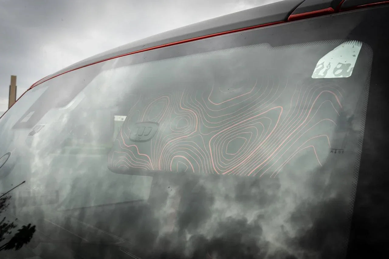 Topographic Interior Sun Visor Overlays - 2024+ Ranger Raptor (with Homelink)