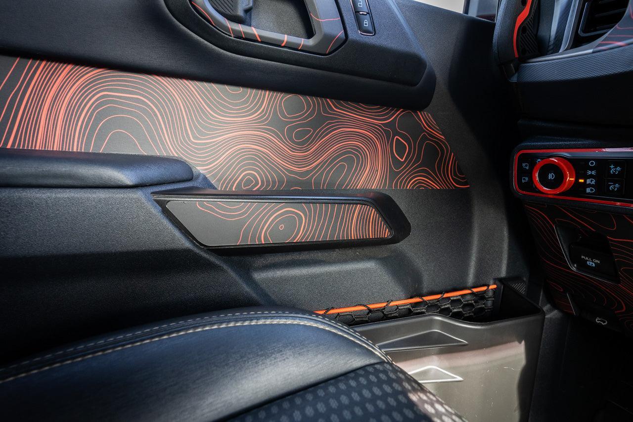 Topo Interior Front Door Grab Handle Overlay Kit (Printed + Laser Series) - 2021+ Bronco