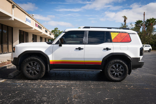 TRD Style Topographic Rear Window Overlays - 2024+ Land Cruiser