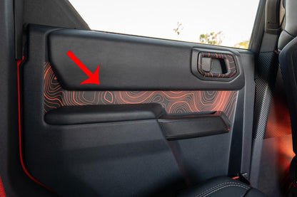 Topo Rear Interior Upper Door Card Insert Overlays (Printed Series) - 2021+ Bronco 4 Door