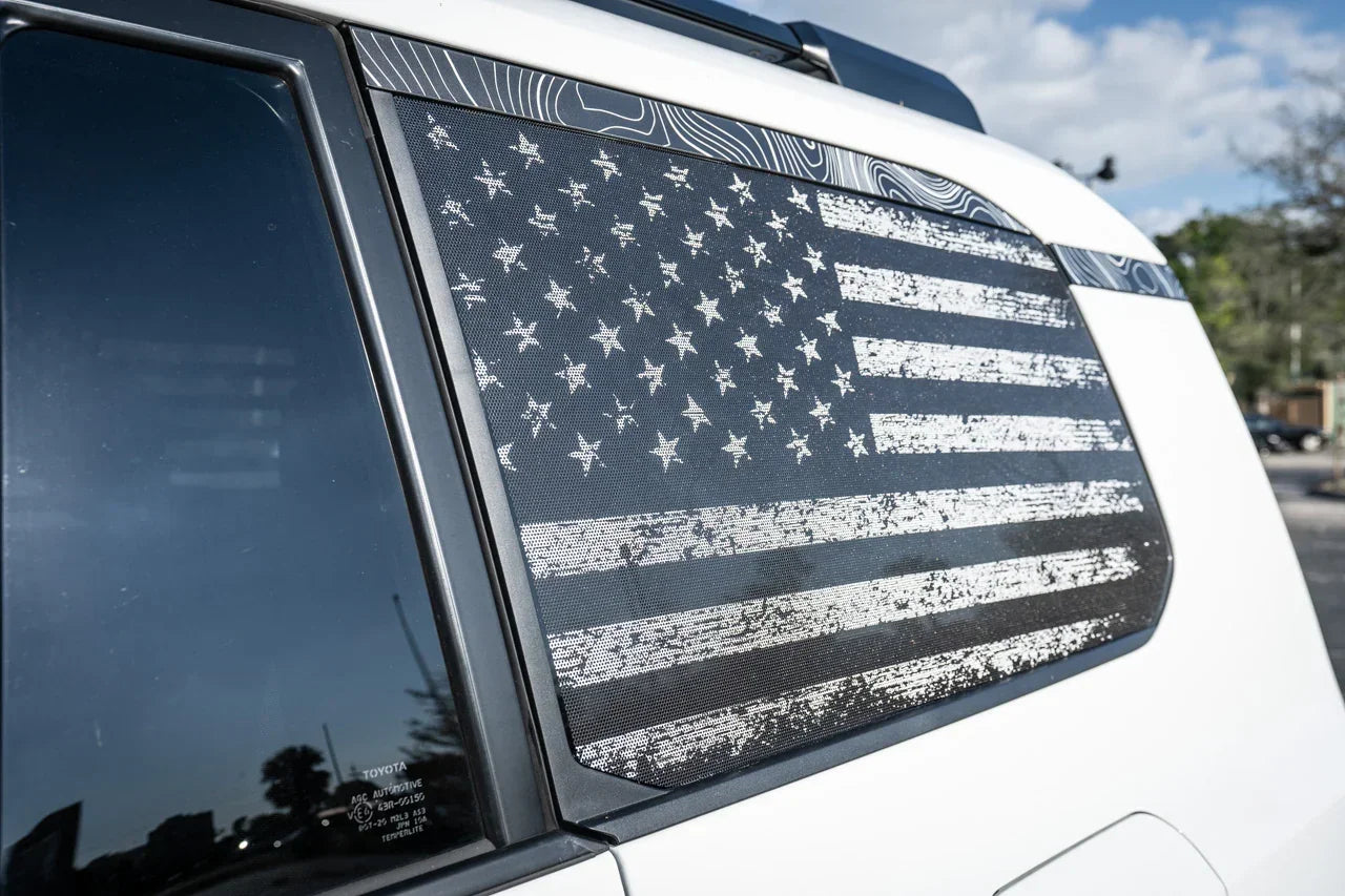 American Flag Rear Window Overlays V2 (Perforated) - 2025+ 4Runner