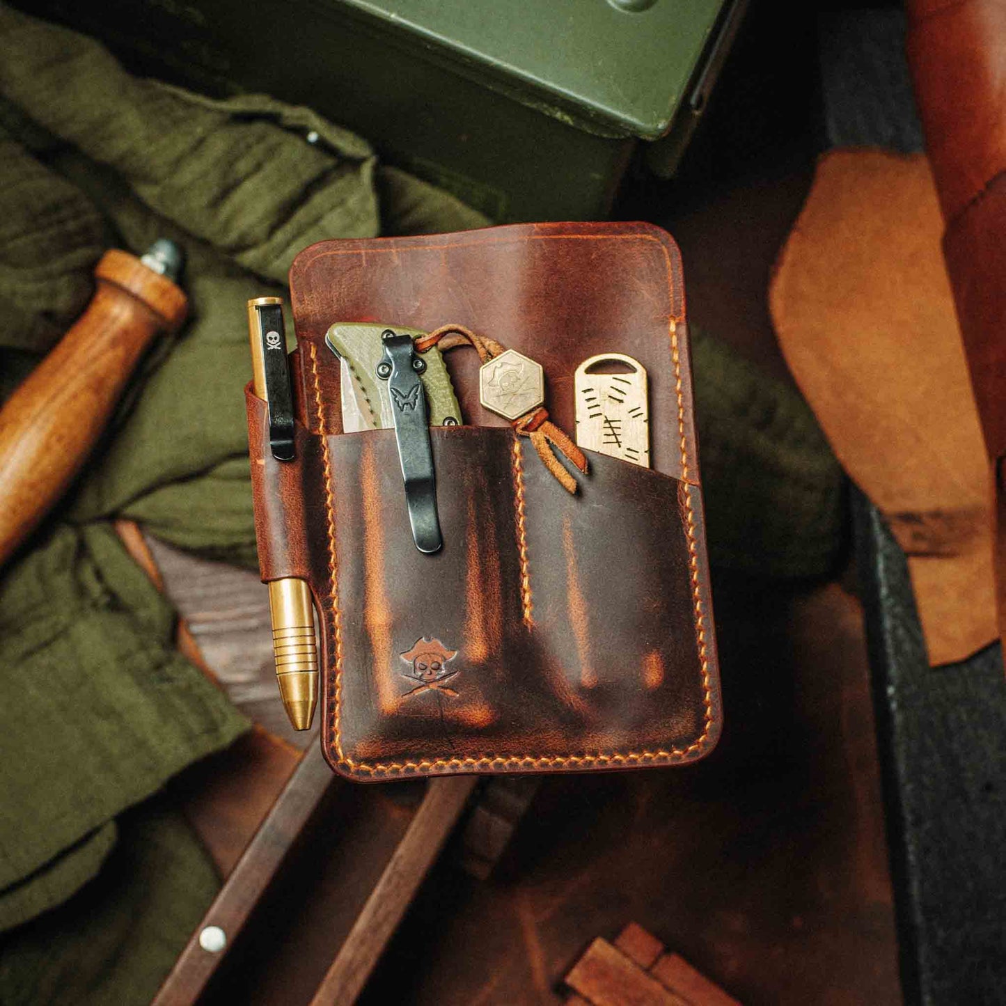 Large Pocket Organizer - First Mate Fatty | Leather Pocket Carrier | Multi-tool