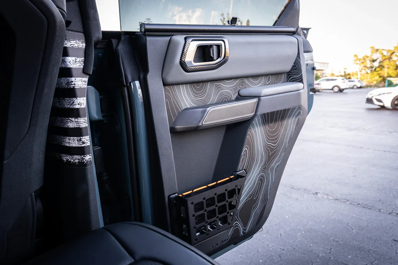 Topo Rear Interior Lower Door Card Insert Overlays (Printed Series) - 2021+ Bronco 4 Door