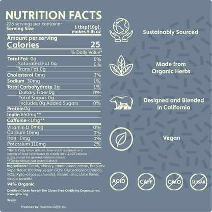 Dark Chocolate Prebiotic SuperBoost Herbal Coffee