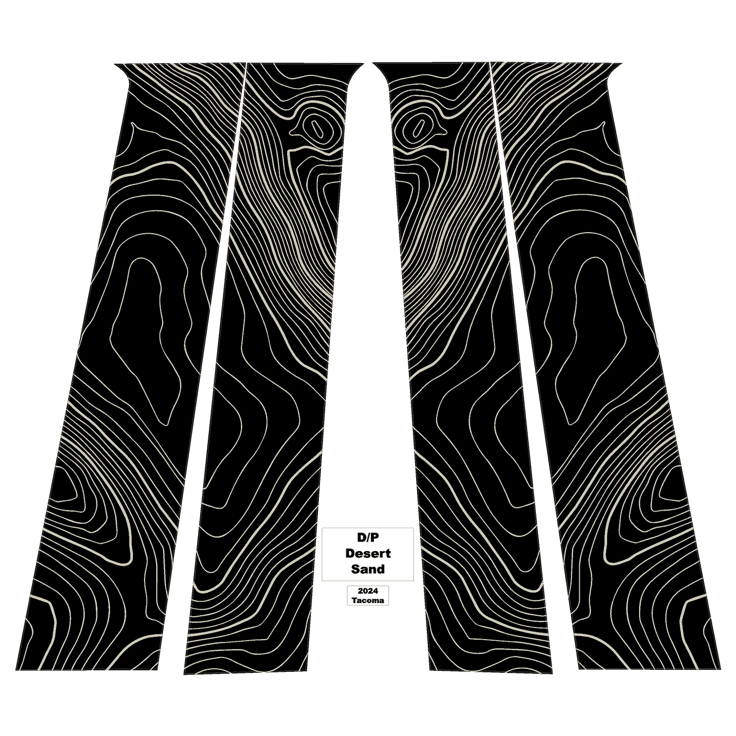 Topographic B Pillar Overlays - 2024+ Tacoma Double Cab / 2025+ 4Runner