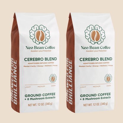 Neobean Cerebro Blend - Mushroom Coffee - Specialty Coffee with 8 Adaptogens
