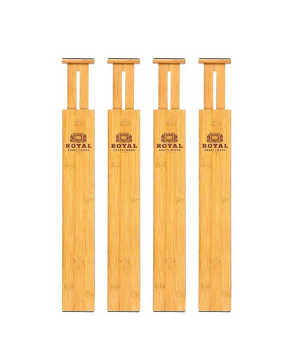 Royal Craft Wood Expandable Drawer Dividers Set of 4 Natural Color