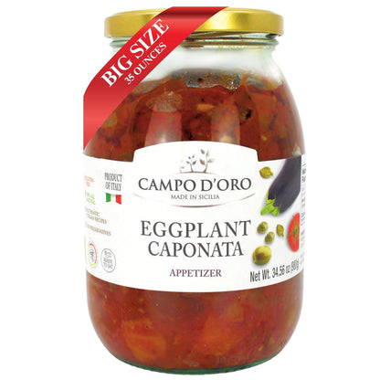 Campo D'Oro, Sicilian Eggplant Caponata, Appetizer, Big Jar, 34.5 oz