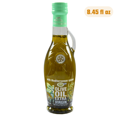 KORVEL Greek Olive Oil Set, 4 x 8.45 fl oz – Herbs, Chili, Truffle, Classic EVOO