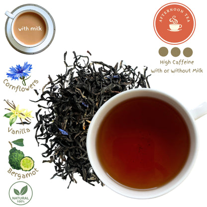 Earl Grey Cornflower Vanilla Cream Black Loose Leaf Tea Blend