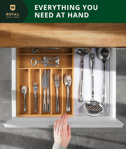 Royal Craft Wood Silverware tray 7 Slots