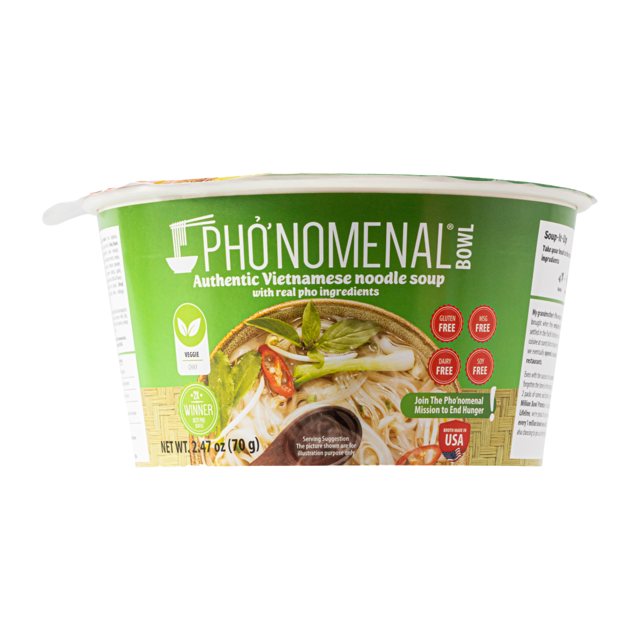 Pho’nomenal Bowl Instant Veggie Pho (Case of 6 Bowls)
