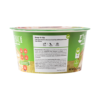 Pho’nomenal Bowl Instant Veggie Pho (Case of 6 Bowls)