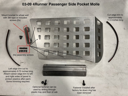2003-2009 Toyota 4runner (4th Gen) Rear Storage Pocket Molle Panel