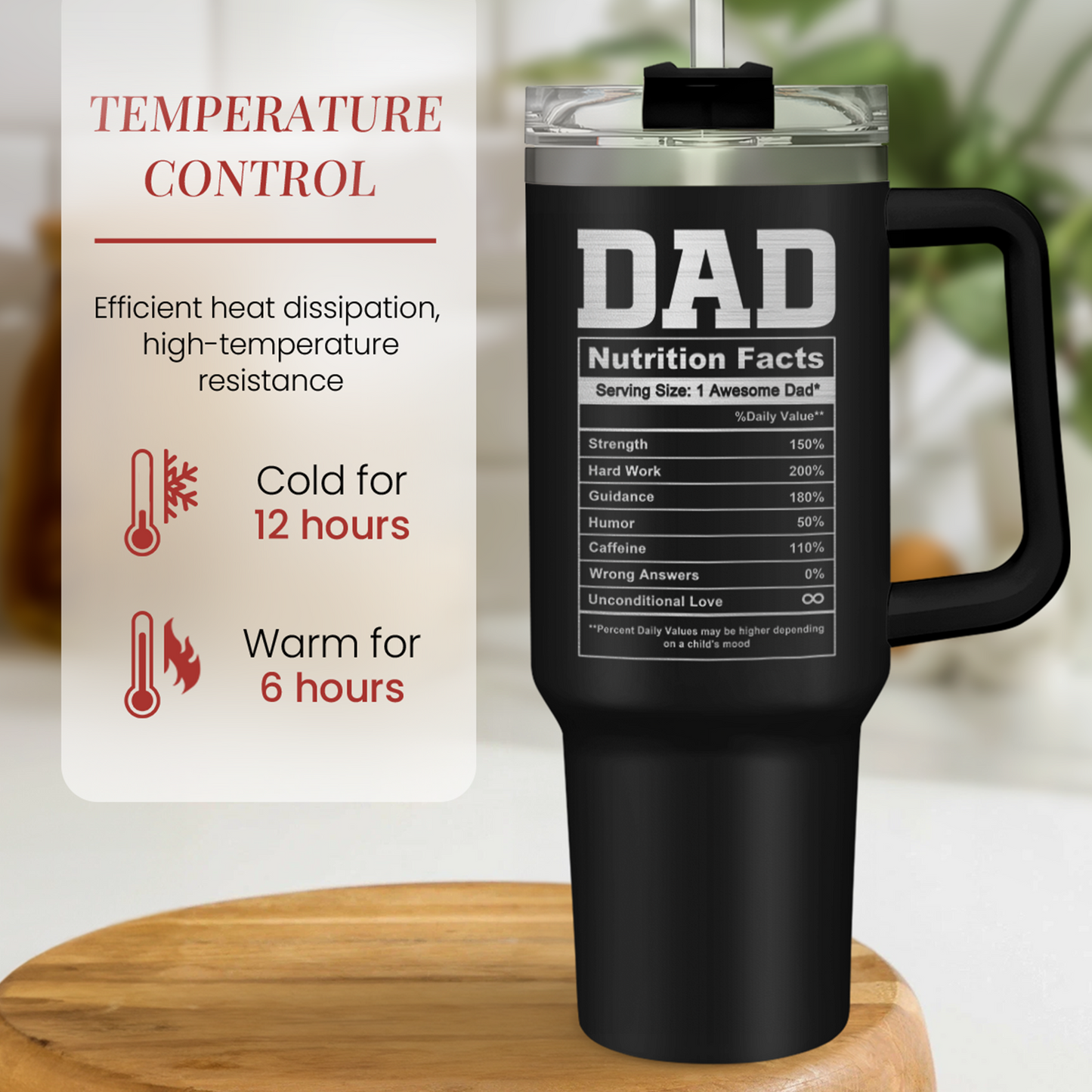 Best Dad Ever Tumbler 40oz Stainless Steel Insulated with Lid & Straw, Dads Gifts for Christmas Birthday Valentine Fathers Day, Father Coffee Cup Gift for Dad Daddy Father from Daughter Son