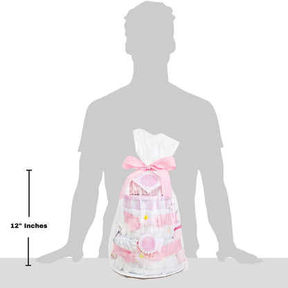 Sweet Baby Girl Diaper Cake Gift Baskeet