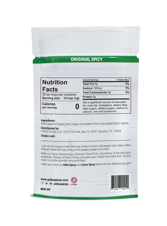 POKS Spices Original Spicy Cayenne-Based West African Seasoning - 25 x 2oz
