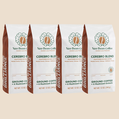 Neobean Cerebro Blend - Mushroom Coffee - Specialty Coffee with 8 Adaptogens