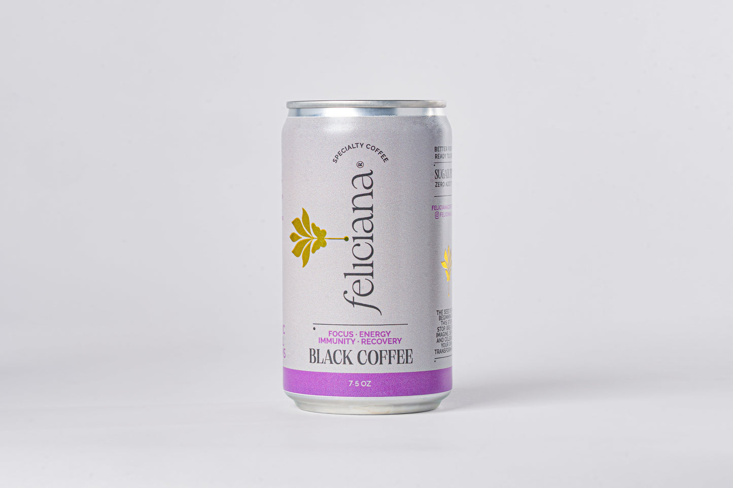 4-Pack Focus Energy Canned Black Coffee with 10 Adaptogen Mushrooms (7.5 oz)