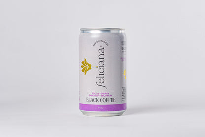 4-Pack Focus Energy Canned Black Coffee with 10 Adaptogen Mushrooms (7.5 oz)