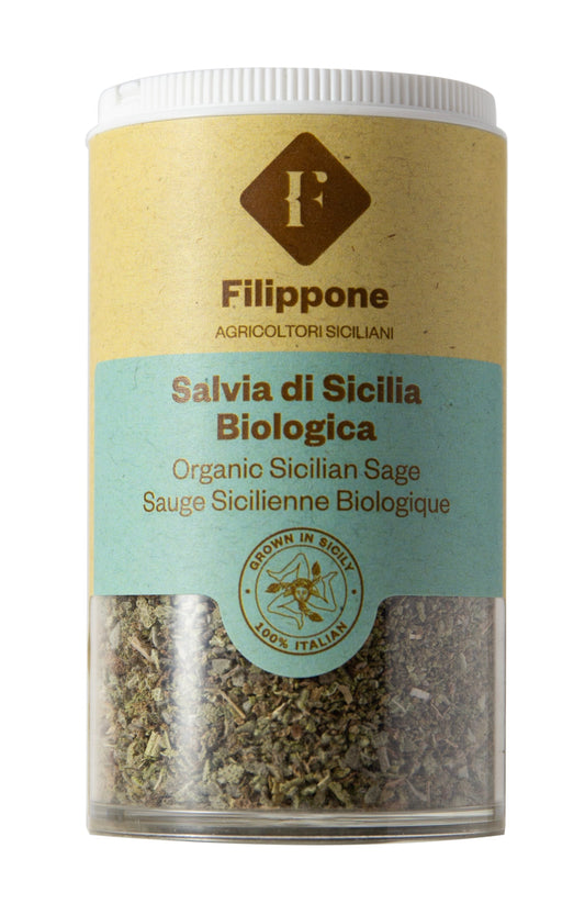 Filippone, Organic Crushed Sage Seasoning, Italian Dried Rubbed Sage, 0.52oz (15g)