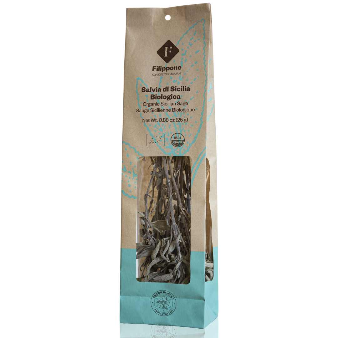 Filippone, Organic Dried Sage leaves, Italian Dried Sage Bunch, 0.88oz (25g)