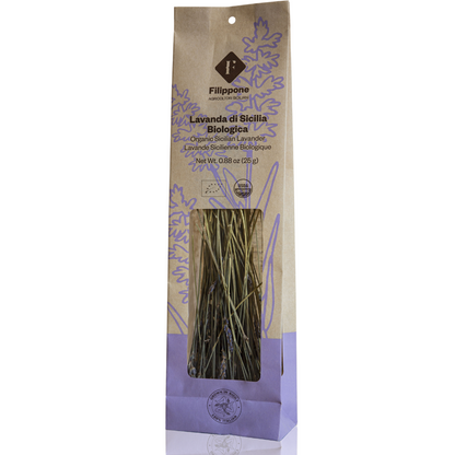 Filippone, Organic Dried Lavender Bunch, Italian Dried Lavender Branches, 0.88oz (25g)