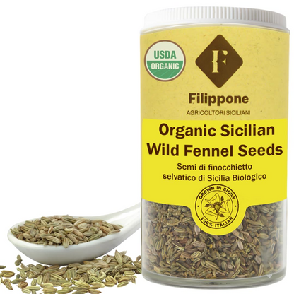 Filippone, Organic Sicilian Fennel Seed, Italian Wild Fennel Seeds, 1.06oz