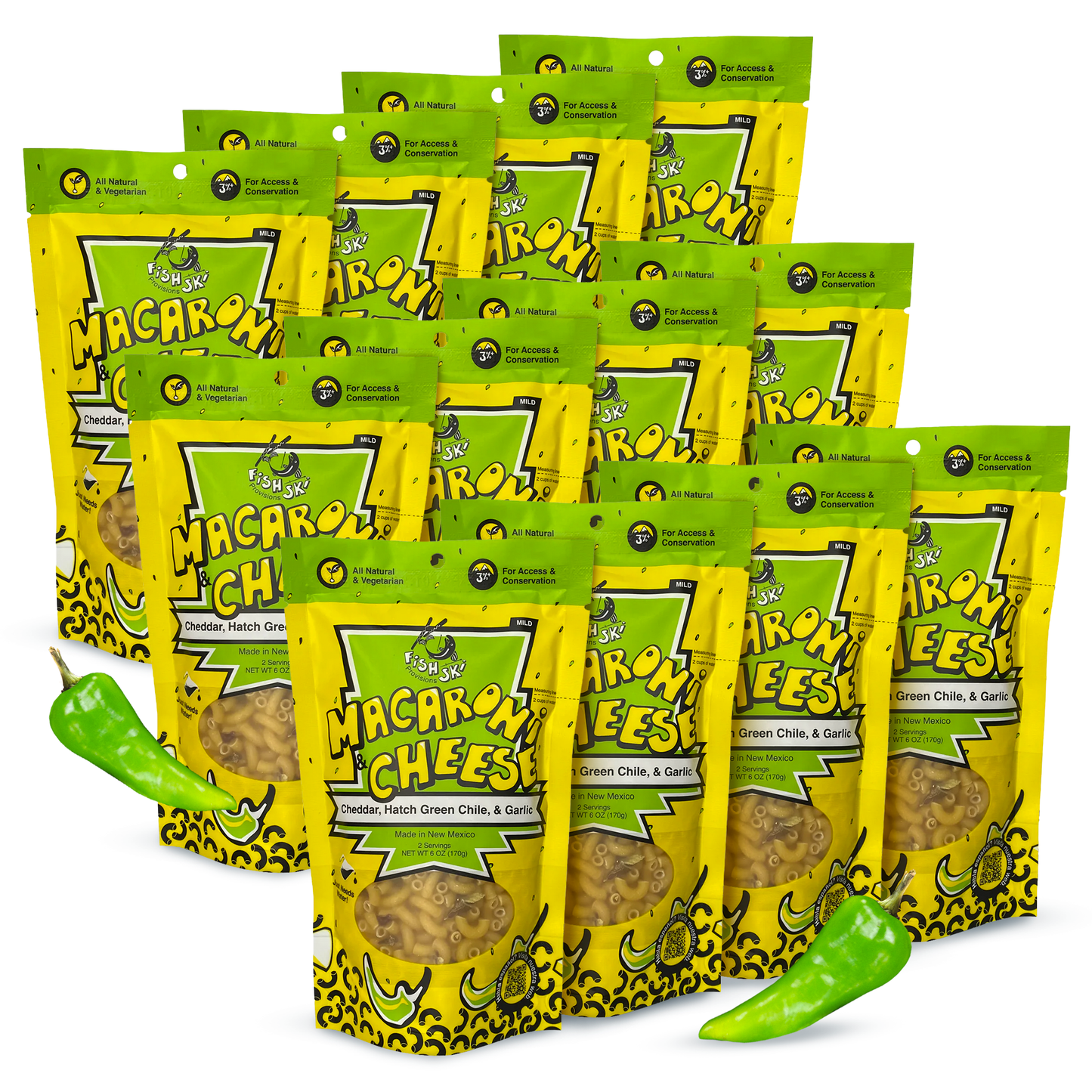 Hatch Green Chile, Garlic, Cheddar Mac and Cheese