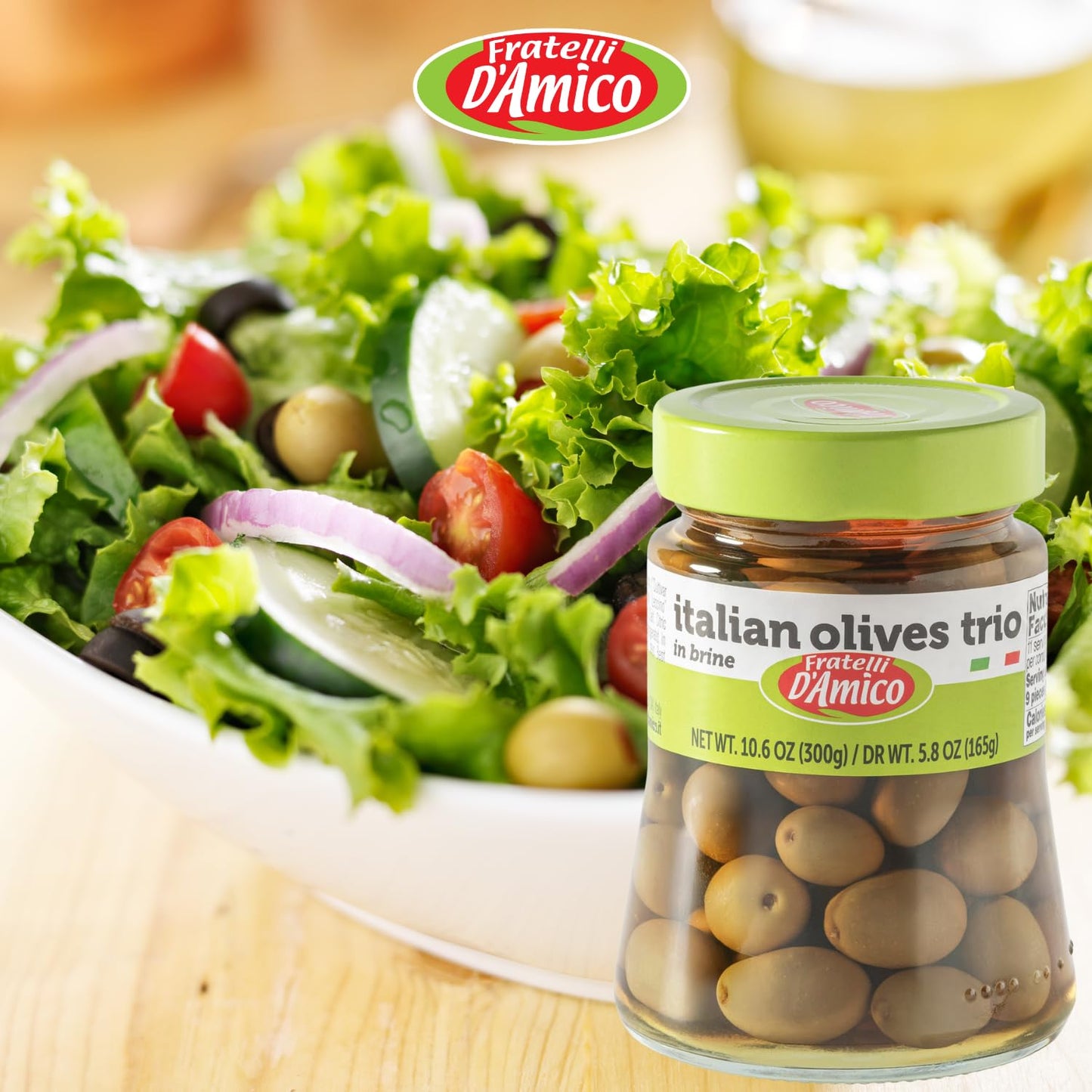 Fratelli D'Amico, Italian Olives Mix, Mediterranean Olives Mixed, 10.6 oz