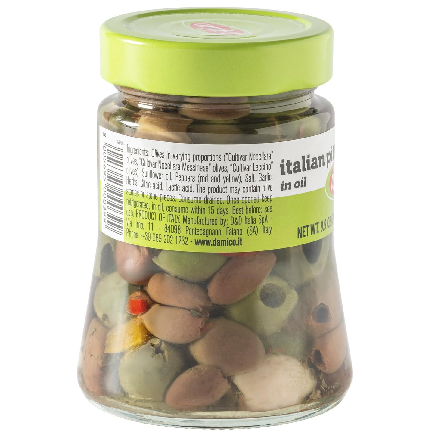 Early Black Friday! Fratelli D'Amico, Italian Olives Mix Pitted with garlic and red and yellow peppers, 9.9 oz  (280g)