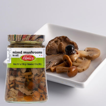 Fratelli D'Amico, Mixed Mushrooms in oil, Family-Size, 24.7 oz (700 g)