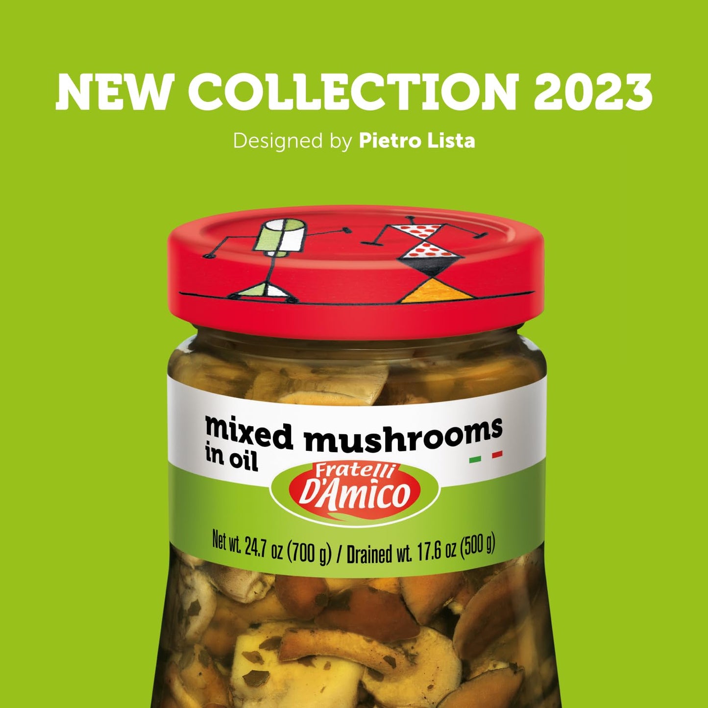Fratelli D'Amico, Mixed Mushrooms in oil, Family-Size, 24.7 oz (700 g)