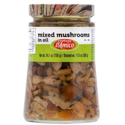 Fratelli D'Amico, Mixed Mushrooms in oil, Family-Size, 24.7 oz (700 g)