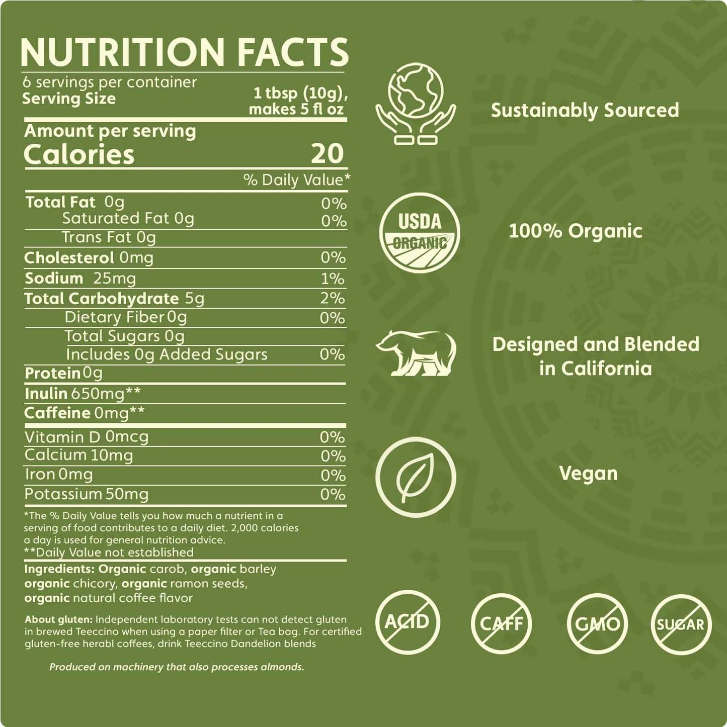 French Roast Chicory Herbal Coffee