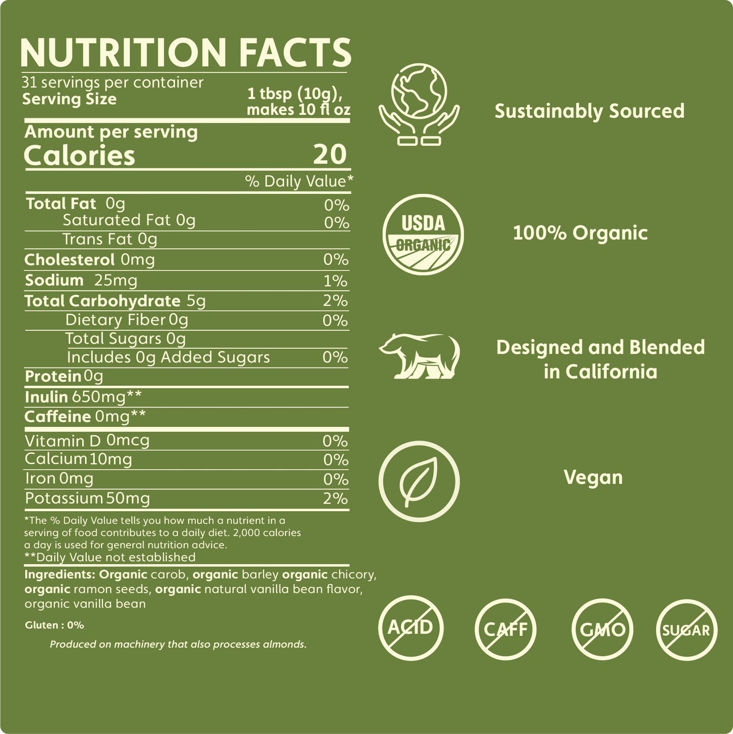 French Vanilla Chicory Herbal Coffee