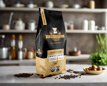 Serenity Blend - Gourmet Organic Light & Dark Roast Coffee