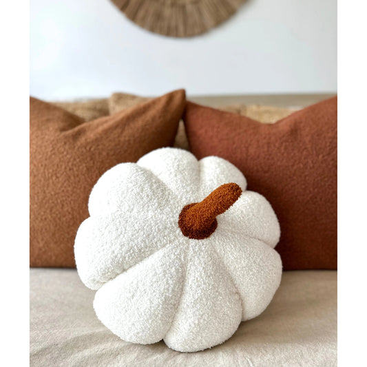 Jumbo Sherpa Cream Pumpkin Pillow