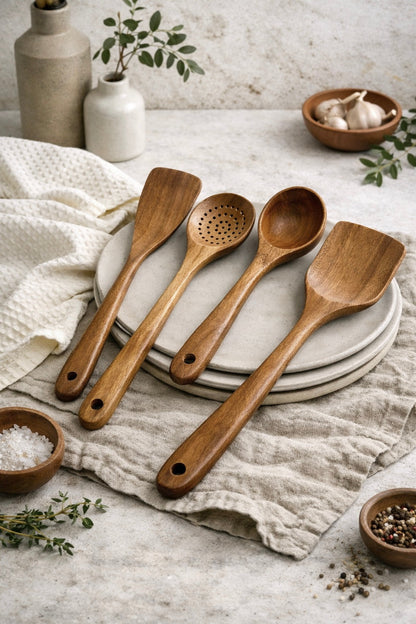 Nosara Teak Wooden Utensil Set - 4 Piece