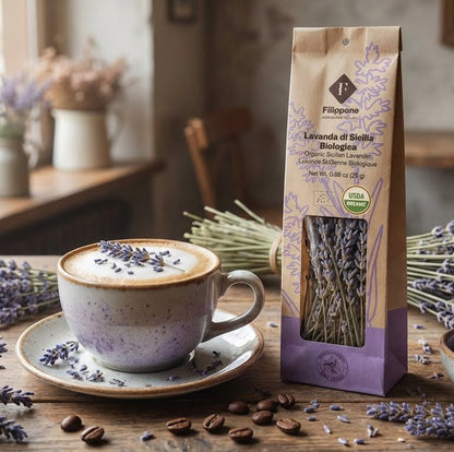 Filippone, Organic Dried Lavender Bunch, Italian Dried Lavender Branches, 0.88oz (25g)